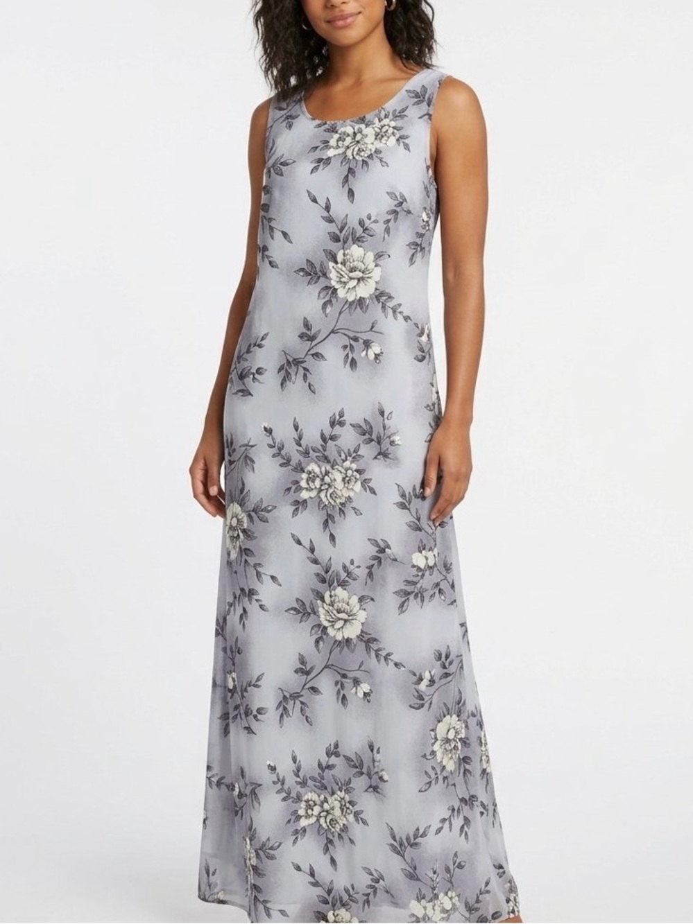 VTG K.C. Spencer 90s Whimsigoth Floral Sleeveless Maxi Dress Size XXL